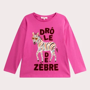 T-shirt rosa animazione zebra per ragazze