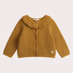Cardigan a maniche lunghe con collo fantasia per bambina
