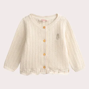 Cardigan ecru scuro per bambina