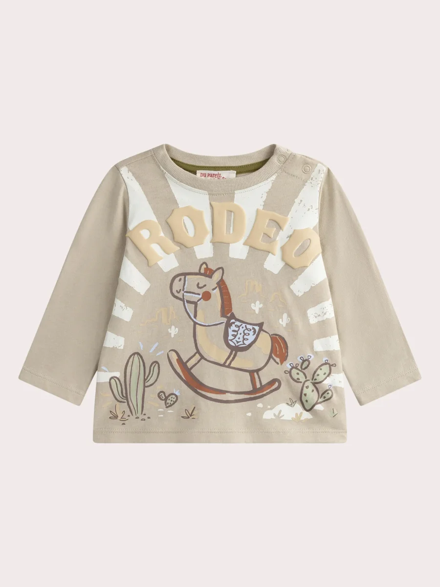 T-shirt beige per bambino - immagine 2