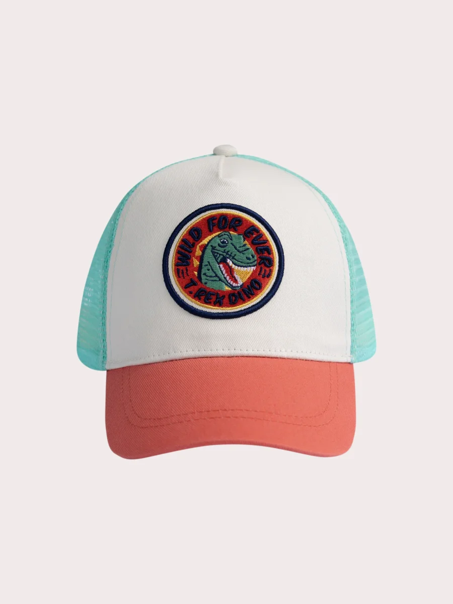 Cappello avorio con motivo di dinosauro per ragazzo - immagine 2
