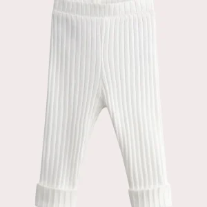 Legging Ecru in Cordino per Bebè Ragazze