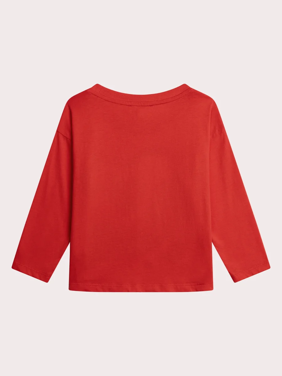 T-shirt a Maniche Lunghe Rossa con Animazione Tigre e Cuore con Paillettes Magiche - immagine 5