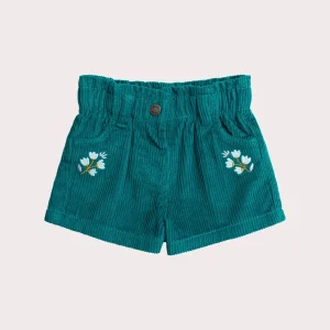 Pantaloni corti blu pavone per bambina