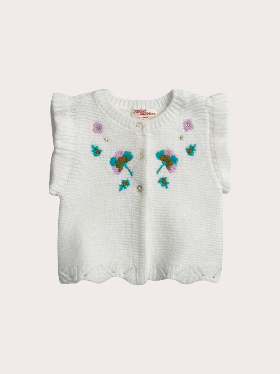 Cardigan ecru per bambina - immagine 2