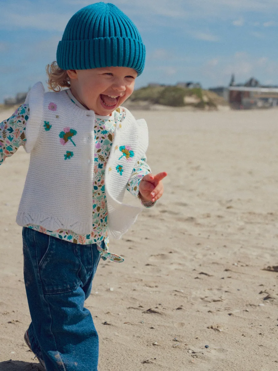 Cardigan ecru per bambina - immagine 3