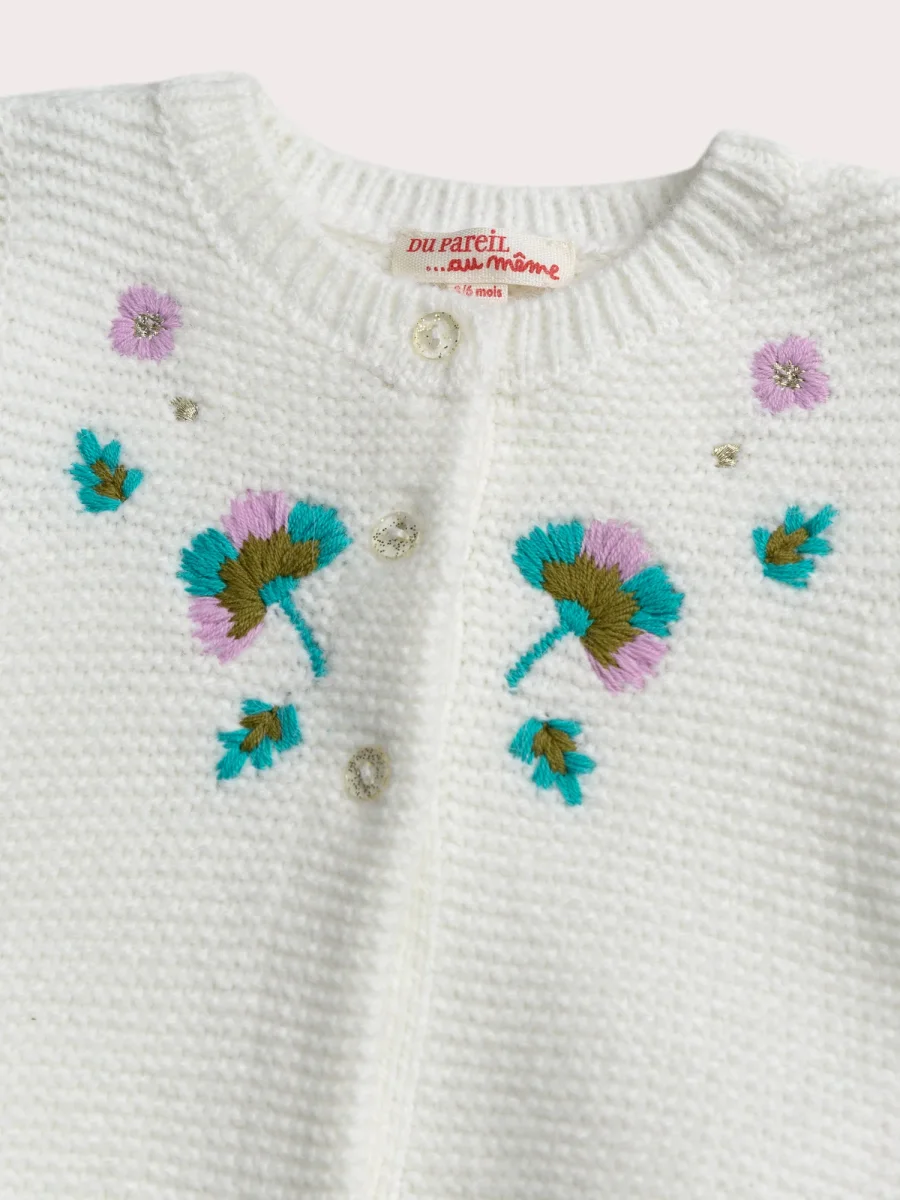 Cardigan ecru per bambina - immagine 4