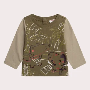 T-shirt kaki animali per bambini ragazzi