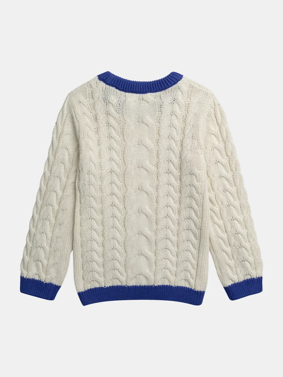 Pull beige a détails bleu pour garçon - immagine 7