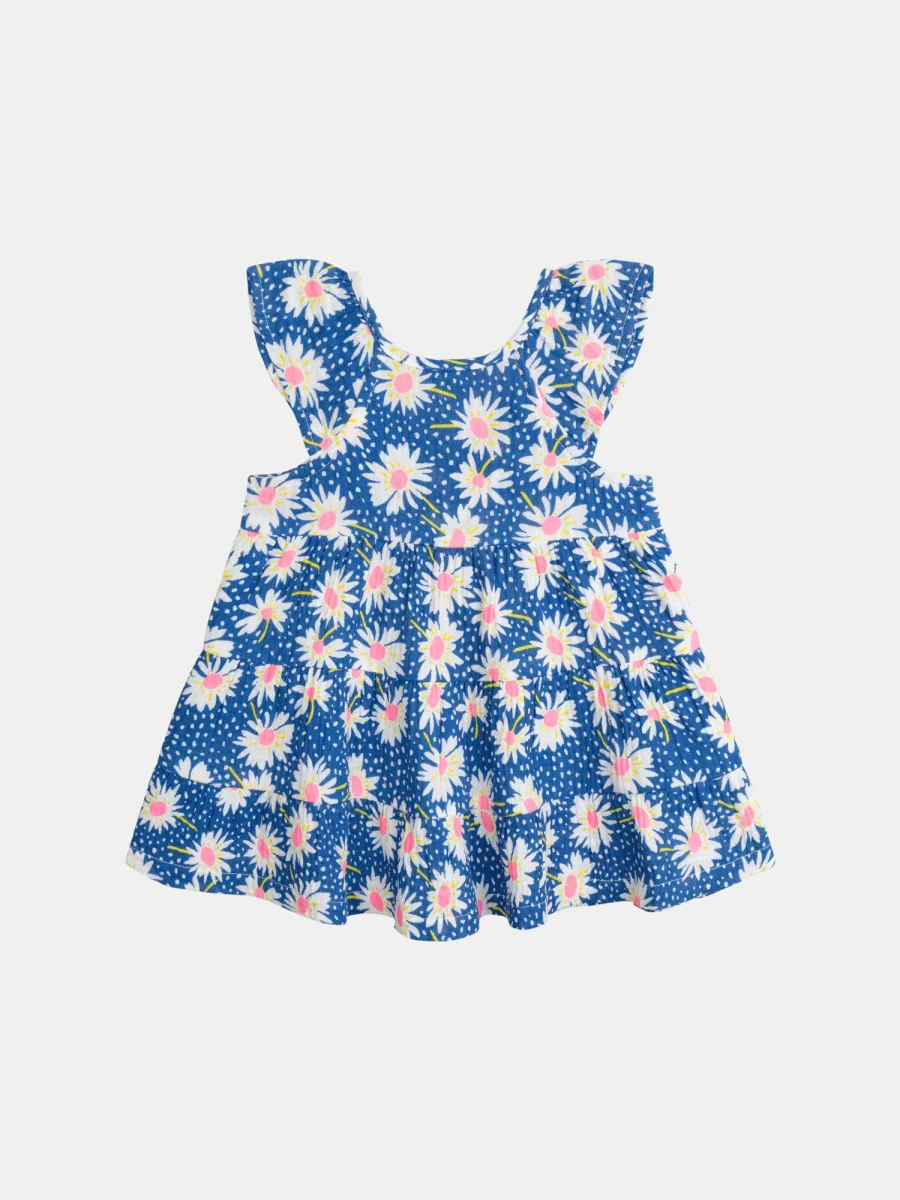 Abito Floreale Blu Cobalto per Bambina