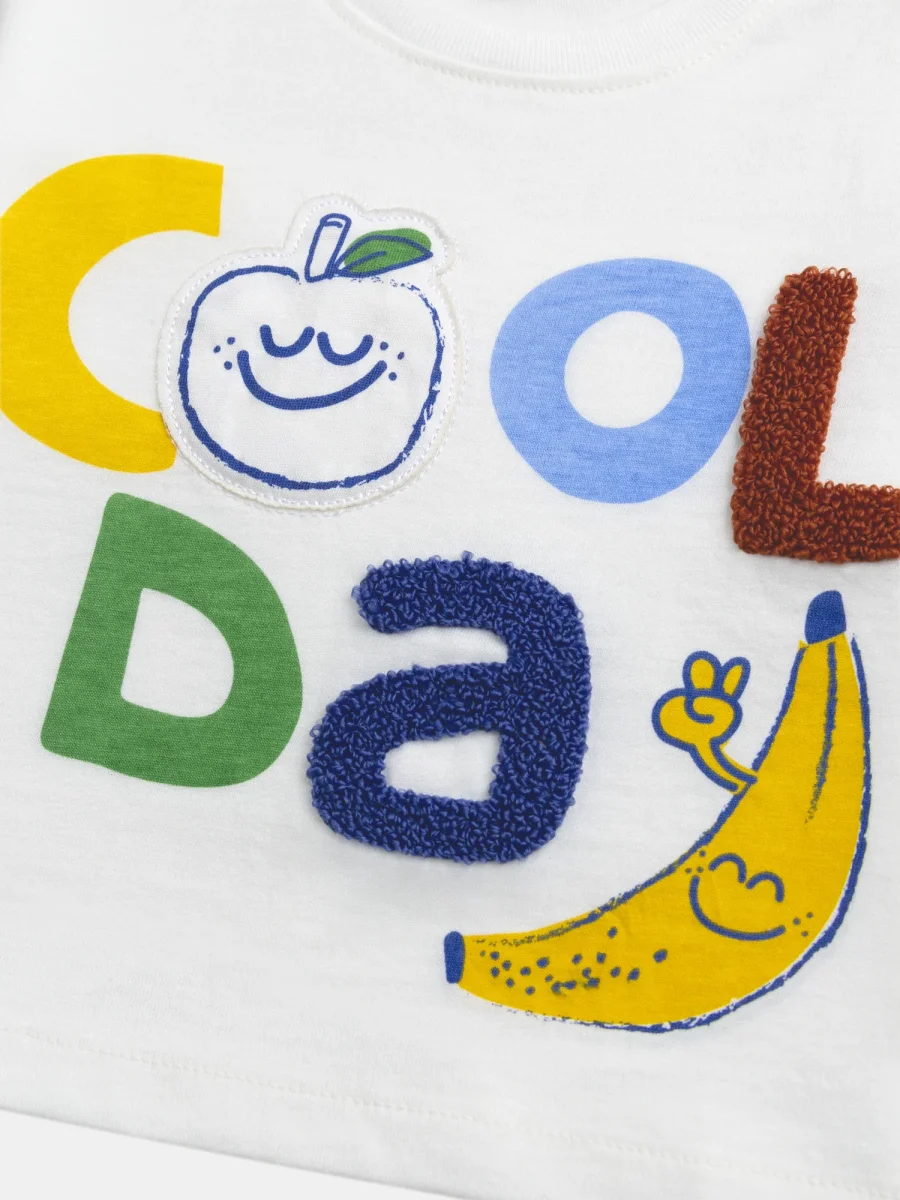 T-shirt ecru con motivo di frutta per bambino - immagine 5